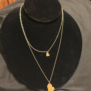 Double chain hearts necklace